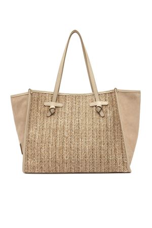 Borsa in paglia beige a spina di pesce GIANNI CHIARINI | BS12360COMMMDN211